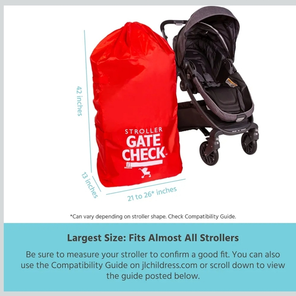 Red Stroller Gate Check Bag - Picture 5 of 6